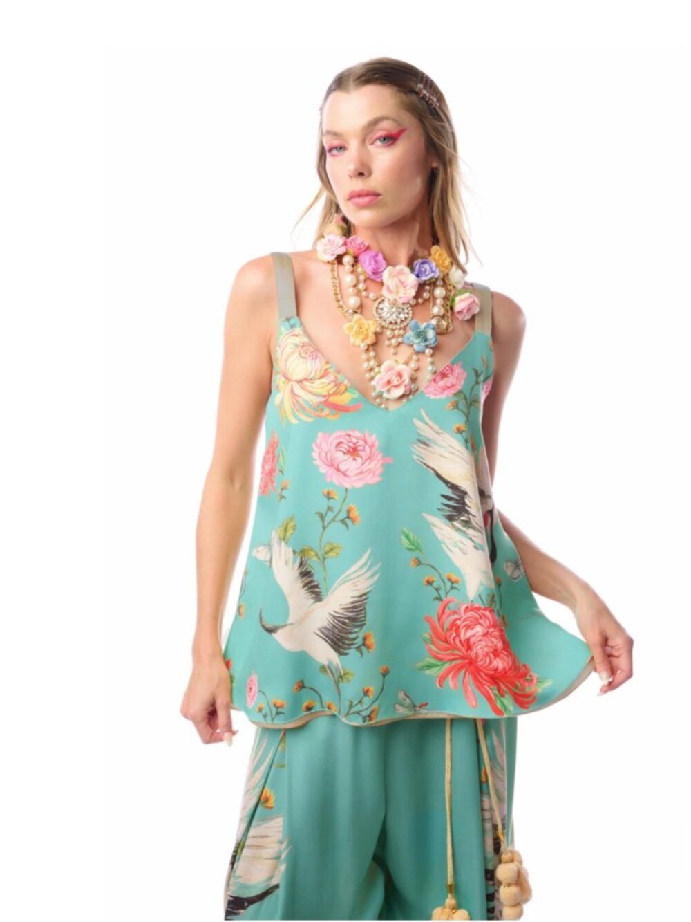 Aratta The Legend of the Crane Reversible Cami in Emerald